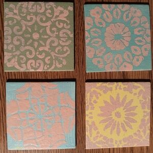 Elegant Magnets Pastel Mandala Art Set Of 4
